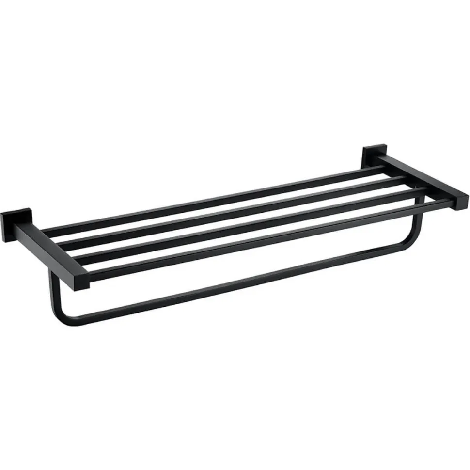 Harbour Clarity Matt Black Towel Shelf
