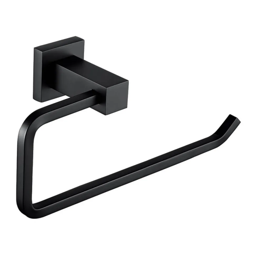 Harbour Clarity Matt Black Towel Ring