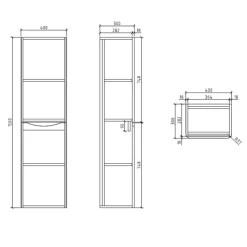 Harbour Clarity 1500mm Tall Bathroom Storage Unit - Gloss White
