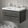 Harbour Clarity 900mm Wall Mounted Graphite Oak Vanity Unit & Basin
