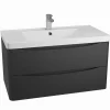 Harbour Clarity 900mm Wall Mounted Matt Black Vanity Unit & Basin