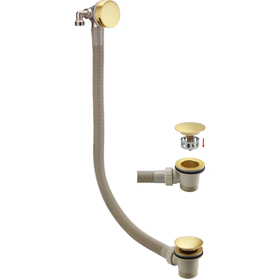 Harbour Clarity Overflow Bath Filler - Brushed Brass