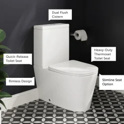 Harbour Clarity Rimless Back to Wall Close Coupled Toilet & Soft Close Seat