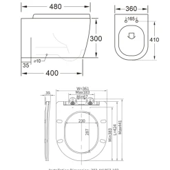 Harbour Clarity Rimless Wall Hung Toilet & Soft Close Seat