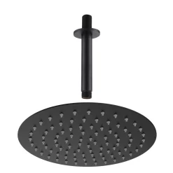 Harbour Clarity Round Shower Head with Ceiling Arm - Matt Black