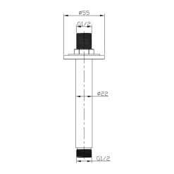 Harbour Clarity Round Shower Ceiling Arm - 120mm