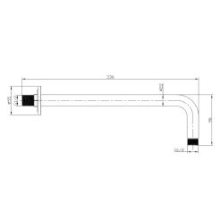 Harbour Clarity Round Wall Shower Arm - 300mm