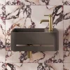 Harbour Concrete 430mm Cloakroom Wall Hung Curved Basin - Anthracite Grey