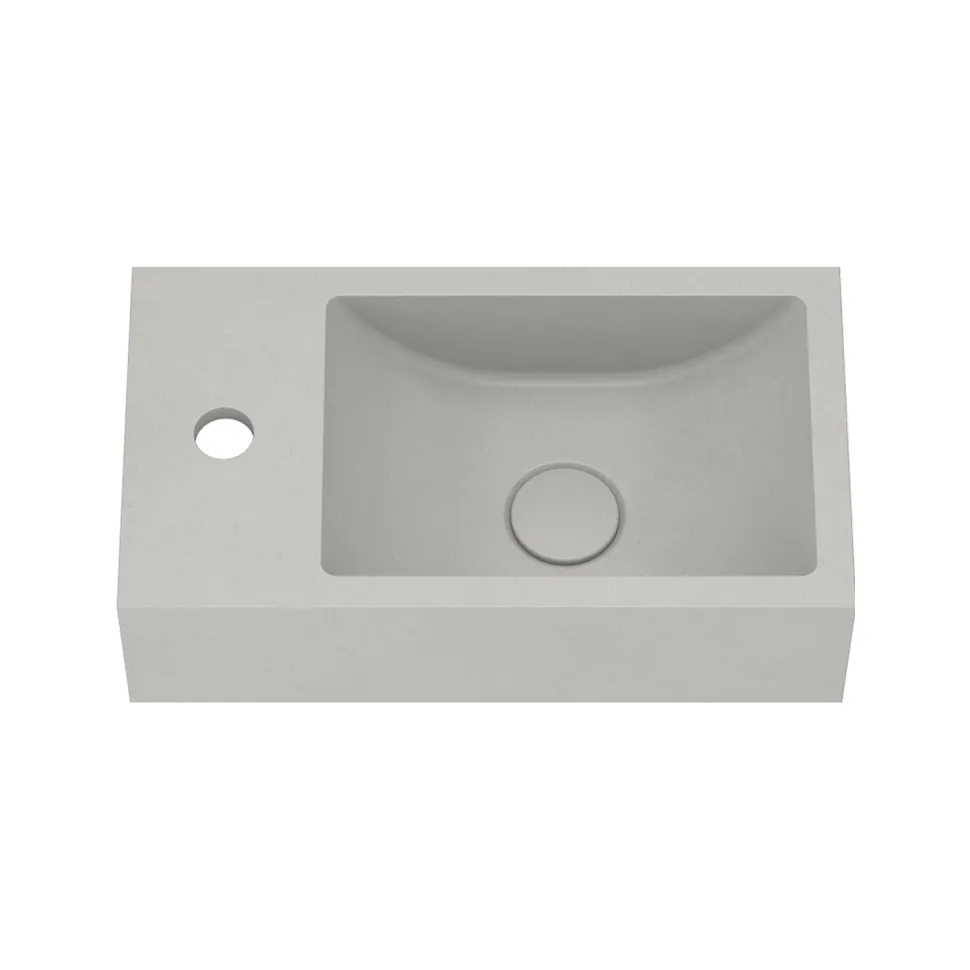 Harbour Concrete 400mm Cloakroom Wall Hung Concrete Grey Basin & Frame