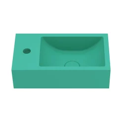 Harbour Concrete 400mm Cloakroom Wall Hung Green Basin & Frame