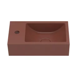 Harbour Concrete 400mm Cloakroom Wall Hung Red Basin & Frame