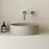 Harbour Concrete 400mm Fluted Round Countertop Bowl - Warm Grey