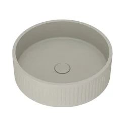 Harbour Concrete 400mm Fluted Round Countertop Bowl - Warm Grey