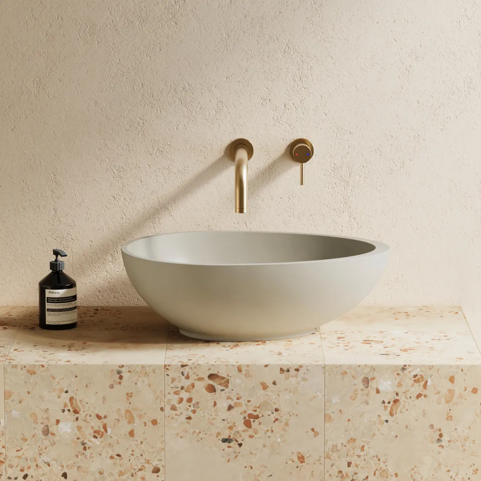 Harbour Concrete 534mm Organic Countertop Basin - Warm Grey