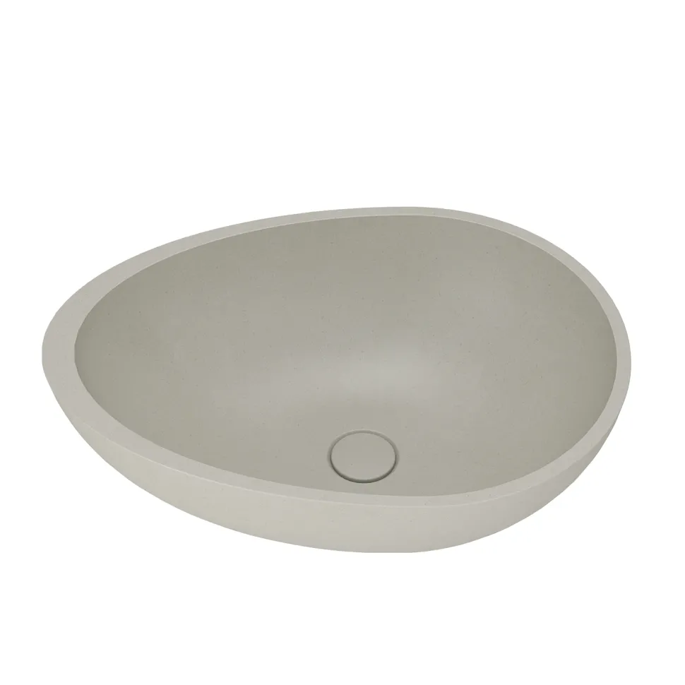 Harbour Concrete 534mm Organic Countertop Basin - Warm Grey