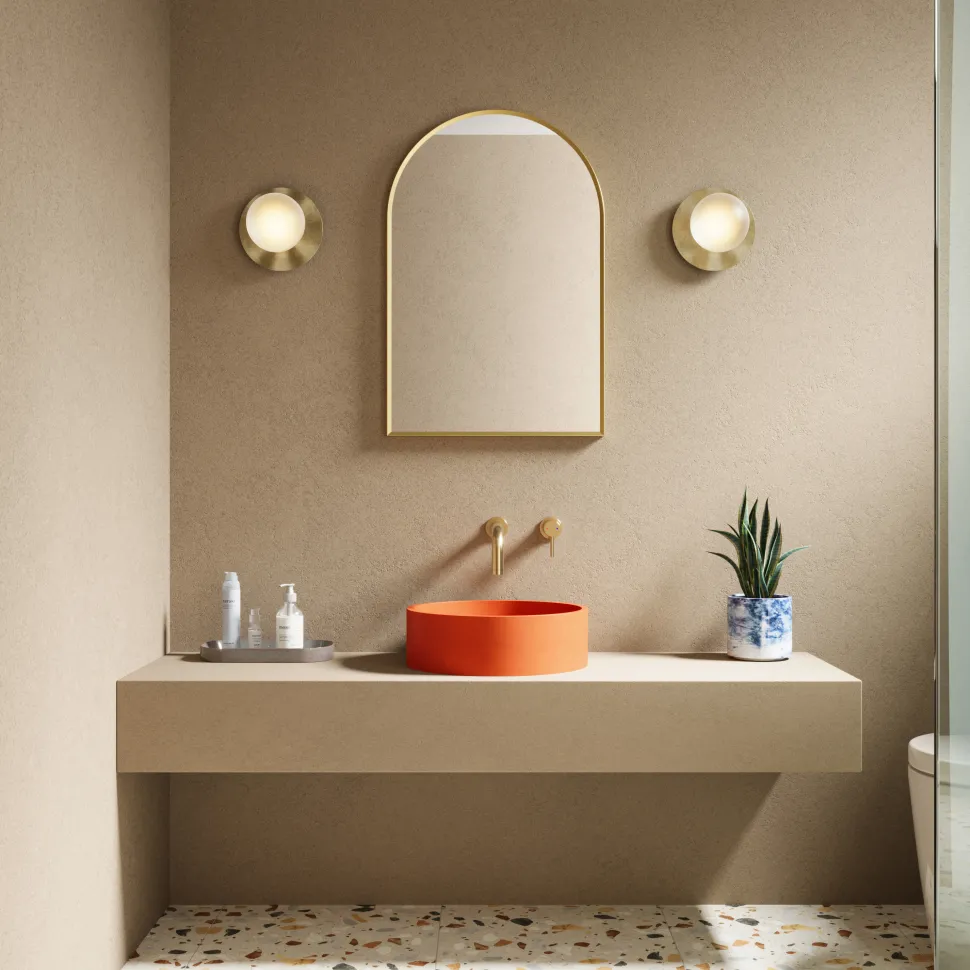 Harbour Concrete 390mm Round Countertop Basin - Burnt Orange