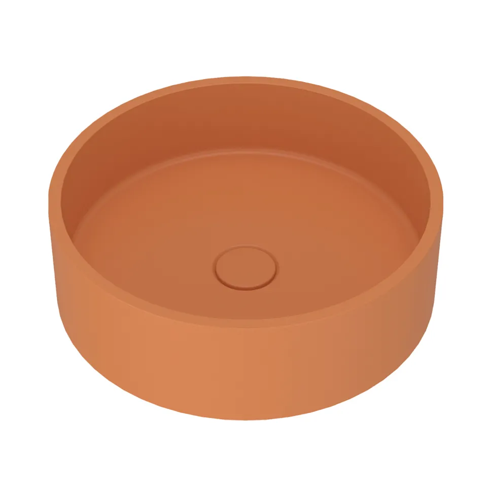 Harbour Concrete 390mm Round Countertop Basin - Burnt Orange