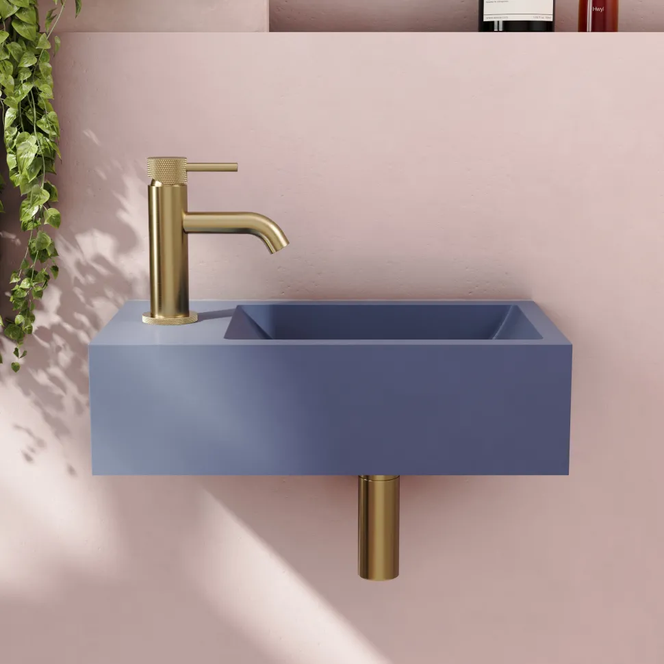 Harbour Concrete 400mm Wall Hung Cloakroom Basin - Periwinkle Purple