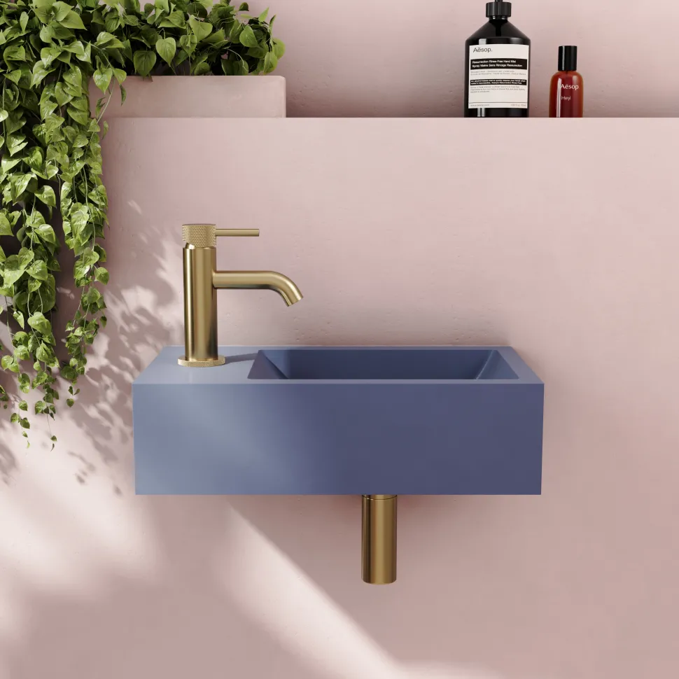 Harbour Concrete 400mm Wall Hung Cloakroom Basin - Periwinkle Purple