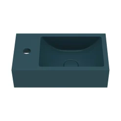Harbour Concrete 400mm Wall Hung Cloakroom Basin - Atlantic Teal