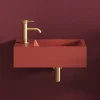 Harbour Concrete 400mm Wall Hung Cloakroom Basin - Brick Red
