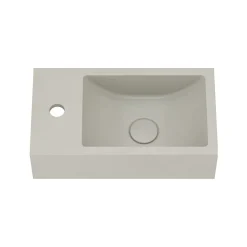 Harbour Concrete 400mm Wall Hung Cloakroom Basin - Warm Grey