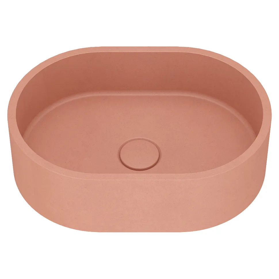 Harbour Concrete Small 400mm Oval Basin - Dusky Pink