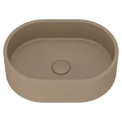 Harbour Concrete Small 400mm Oval Basin - Warm Clay