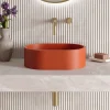 Harbour Concrete Small 400mm Oval Basin - Brick Red