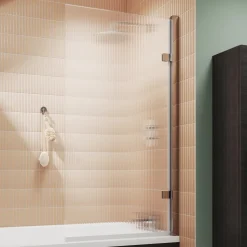 Harbour Contour 8mm Hinged Fluted Bath Screen - 1520 x 830mm