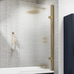 Harbour Contour 8mm Hinged Fluted Bath Screen - 1520 x 830mm