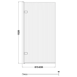 Harbour Contour 8mm Hinged Fluted Bath Screen - 1520 x 830mm
