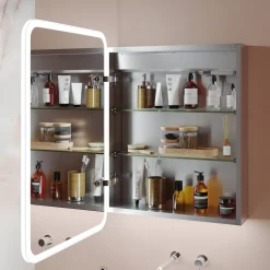 Harbour Design LED Mirrored Cabinet with Demister Pad & Shaver Socket - 500 x 700mm