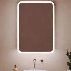 Harbour Design LED Mirrored Cabinet with Demister Pad & Shaver Socket - 500 x 700mm