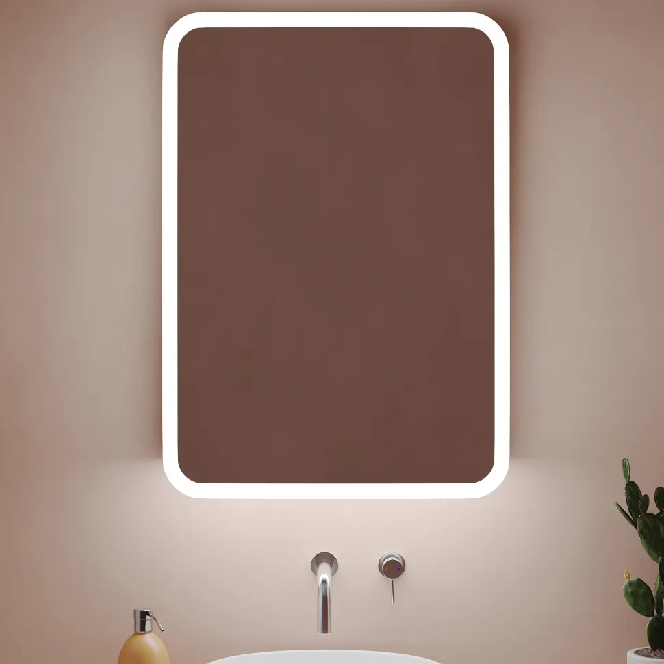 Harbour Design LED Mirrored Cabinet with Demister Pad & Shaver Socket - 500 x 700mm