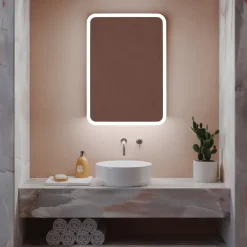 Harbour Design LED Mirrored Cabinet with Demister Pad & Shaver Socket - 500 x 700mm