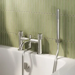 Harbour Fluted Deck Mounted Bath Shower Mixer Tap