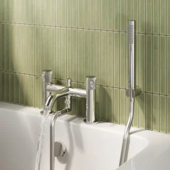 Harbour Fluted Deck Mounted Bath Shower Mixer Tap