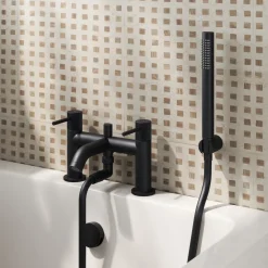 Harbour Fluted Deck Mounted Bath Shower Mixer Tap
