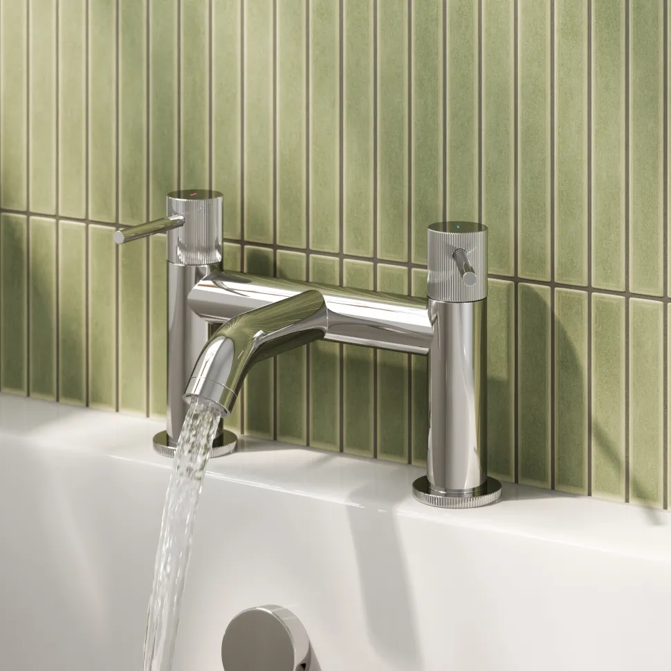 Harbour Fluted Deck Mounted Bath Mixer Tap