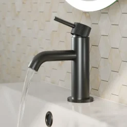 Harbour Fluted Mini Mono Basin Mixer Tap & Waste