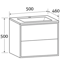 Harbour Form 500mm Wall Mounted Vanity Unit & Basin