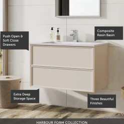 Harbour Form 800mm Wall Mounted Vanity Unit & Basin