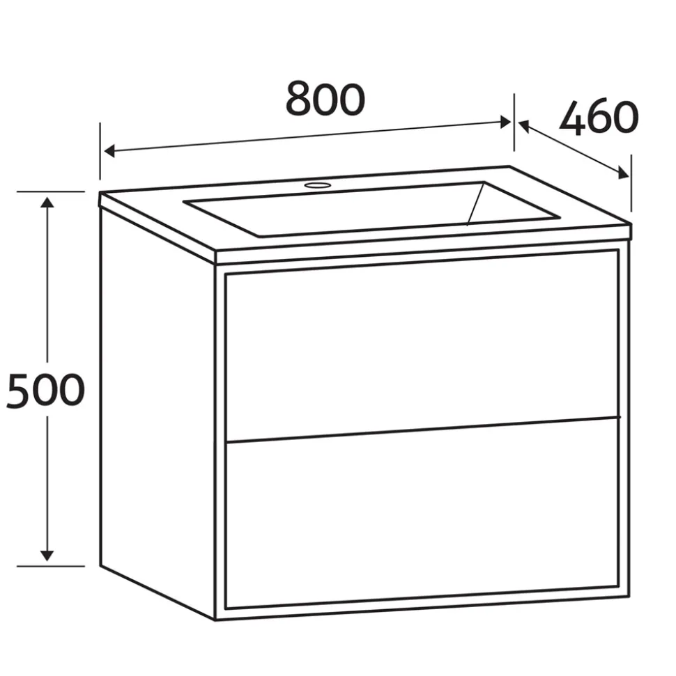 Harbour Form 800mm Wall Mounted Vanity Unit & Basin