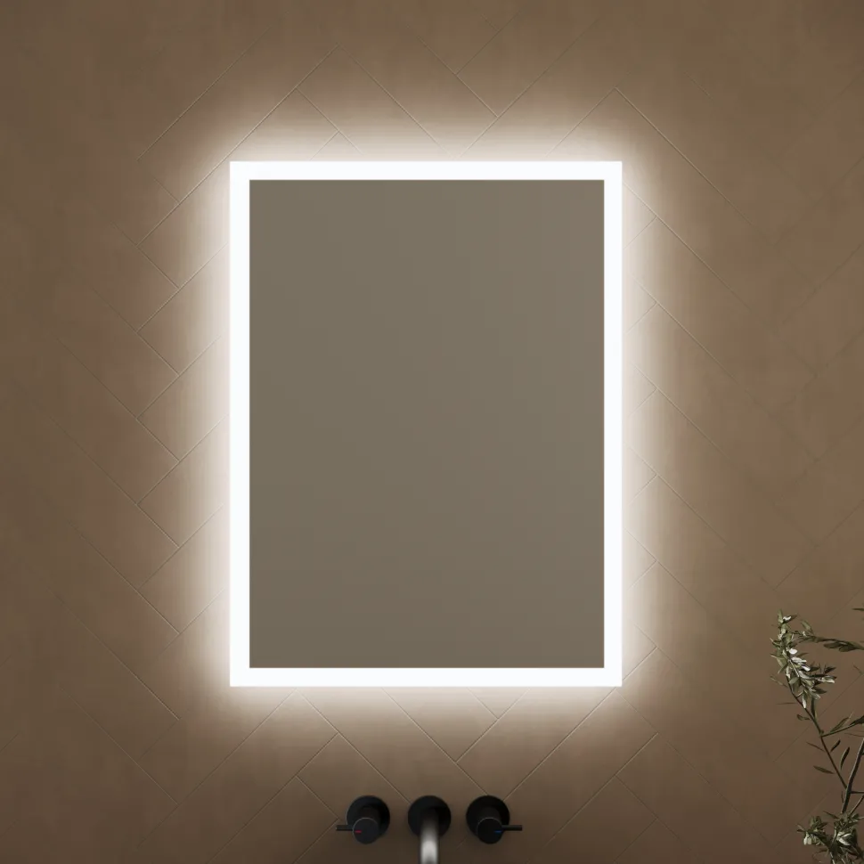 Harbour Glow LED Illuminated Mirror with Demister Pad & Shaver Socket - 500 x 700mm