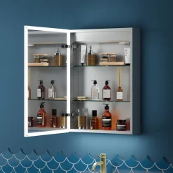 Harbour Glow LED Mirrored Cabinet with Demister Pad & Shaver Socket - 500 x 700mm
