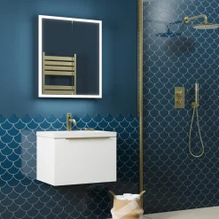 Harbour Glow LED Mirrored Cabinet with Demister Pad & Shaver Socket - 600 x 700mm