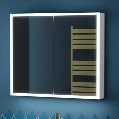 Harbour Glow LED Mirrored Cabinet with Demister Pad & Shaver Socket - 800 x 700mm