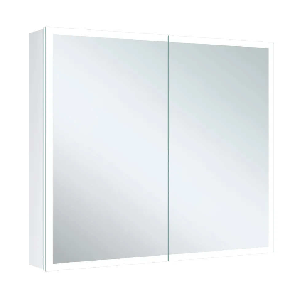 Harbour Glow LED Mirrored Cabinet with Demister Pad & Shaver Socket - 800 x 700mm