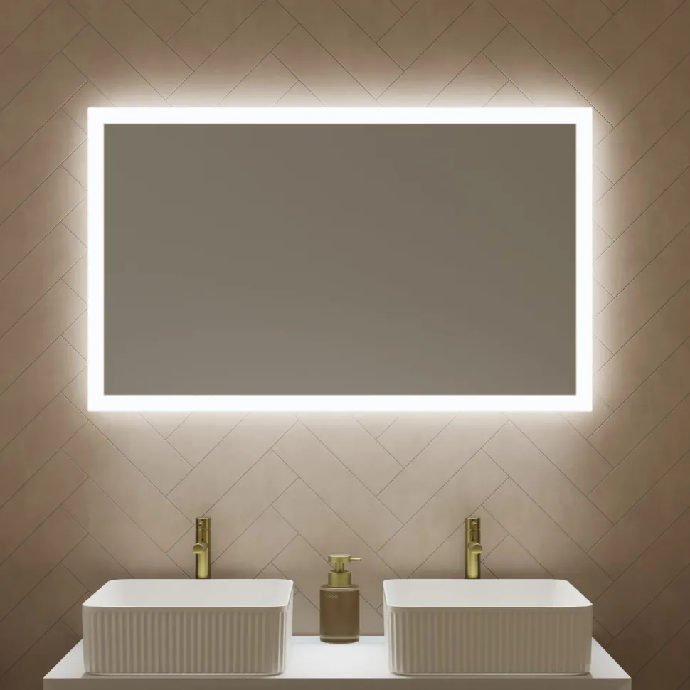 Harbour Glow LED Mirror with Demister Pad & Shaver Socket - 1000 x 600mm